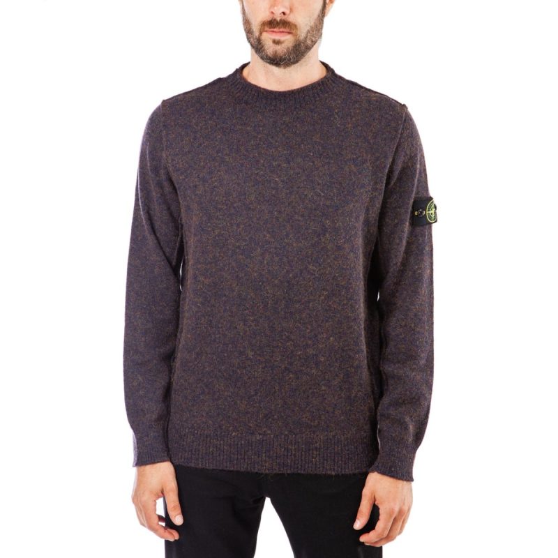 stone island alpaca crewneck blau meliert 525090