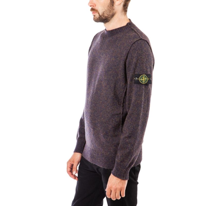 stone island alpaca crewneck blau meliert 878000