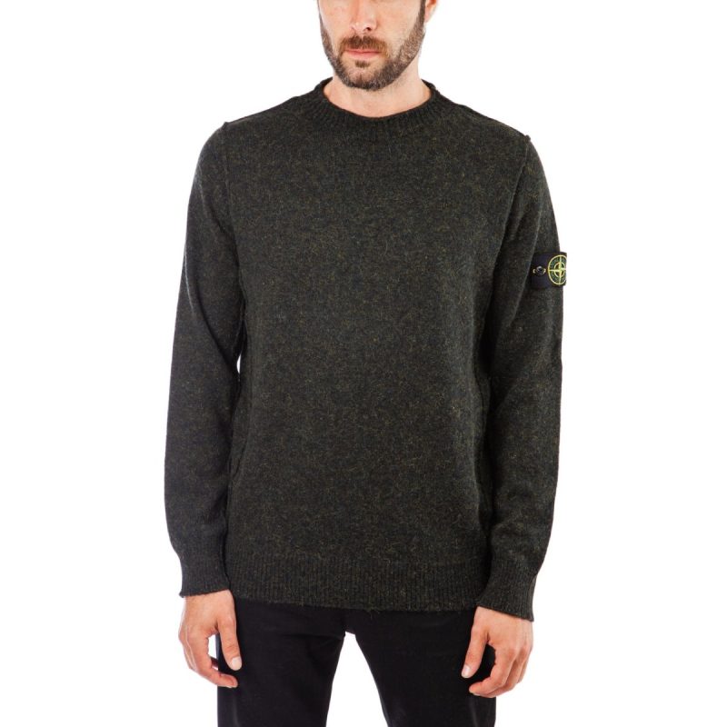 stone island alpaca crewneck oliv 675231