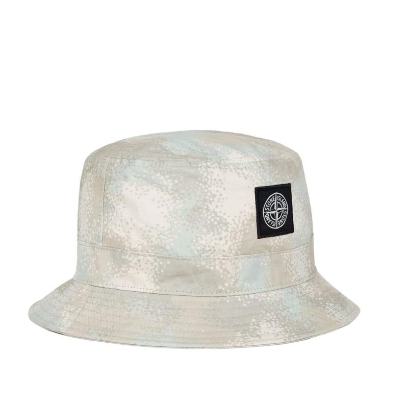 stone island camo devore hat beige grau 282130