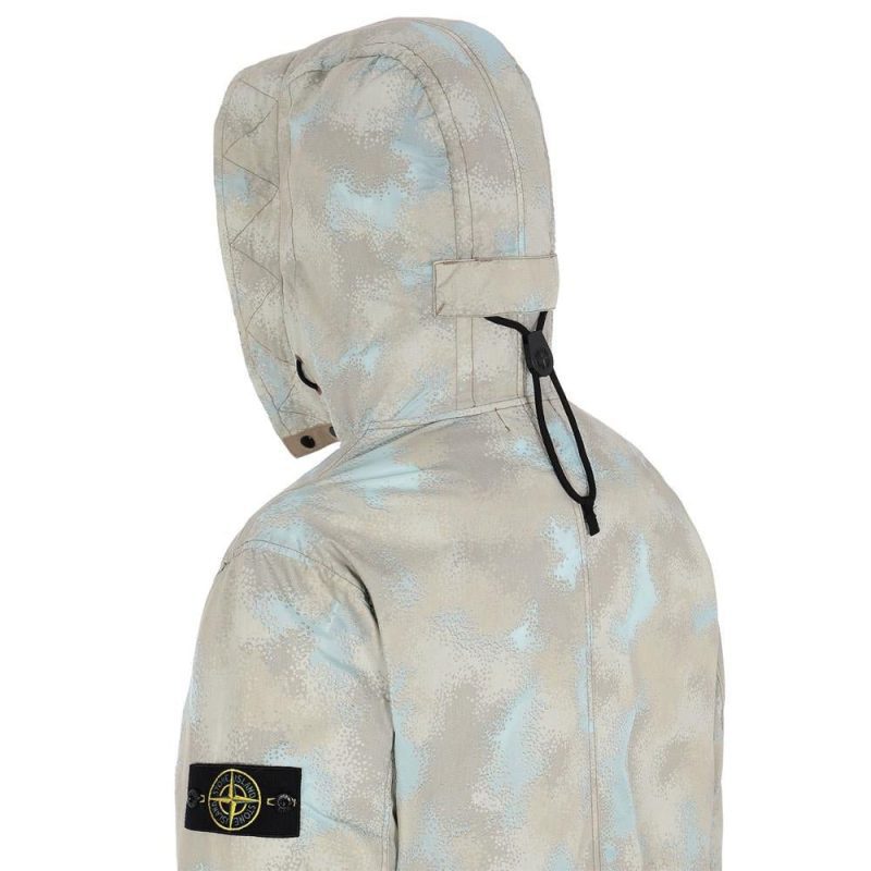 stone island camo devore watro tc jacket beige grau 493744