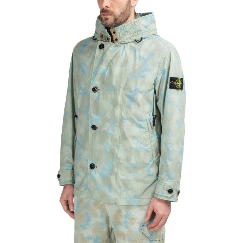 stone island camo devore watro tc jacket beige grau 566514