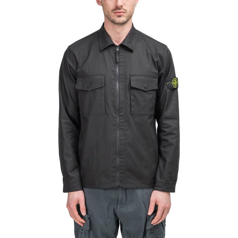 stone island canvas overshirt schwarz 332299