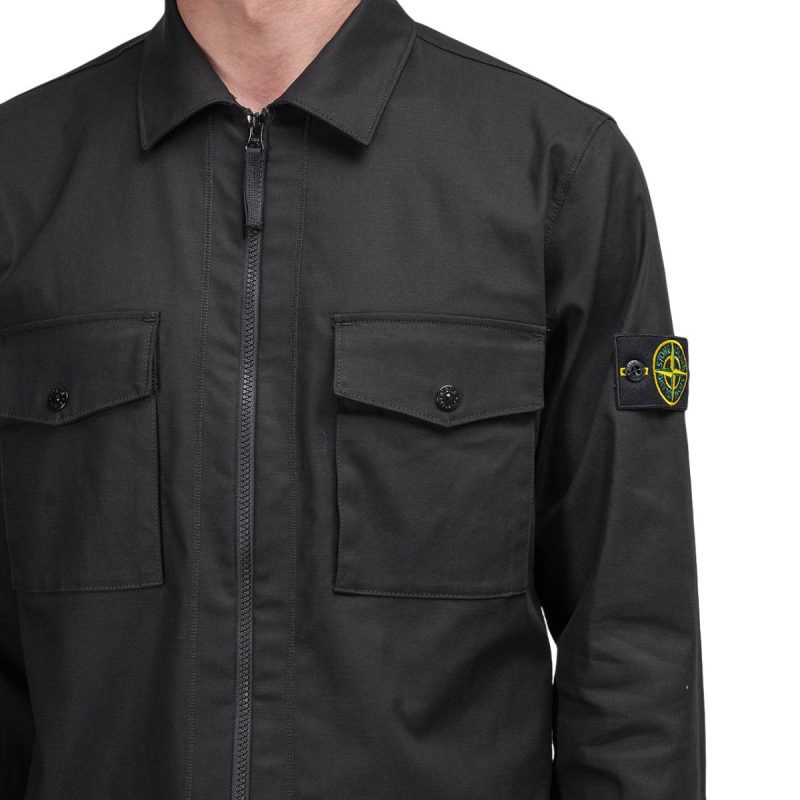 stone island canvas overshirt schwarz 850275