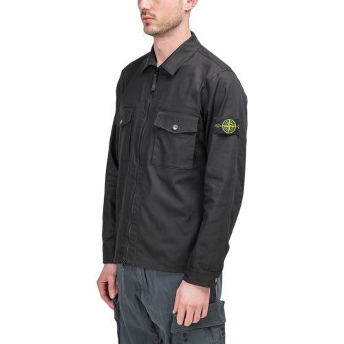 stone island canvas overshirt schwarz 889230