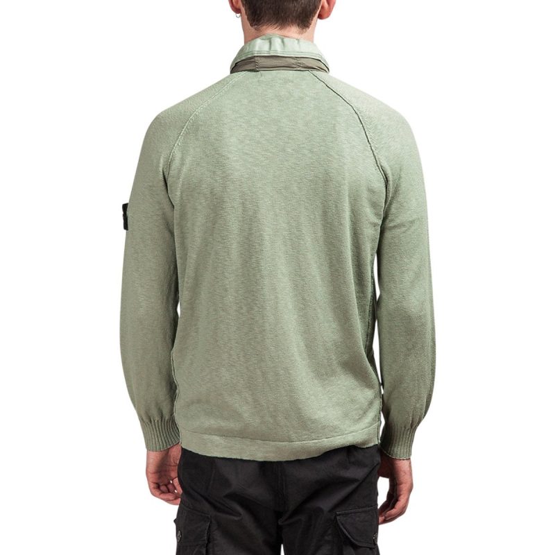 stone island cardigan green 330252