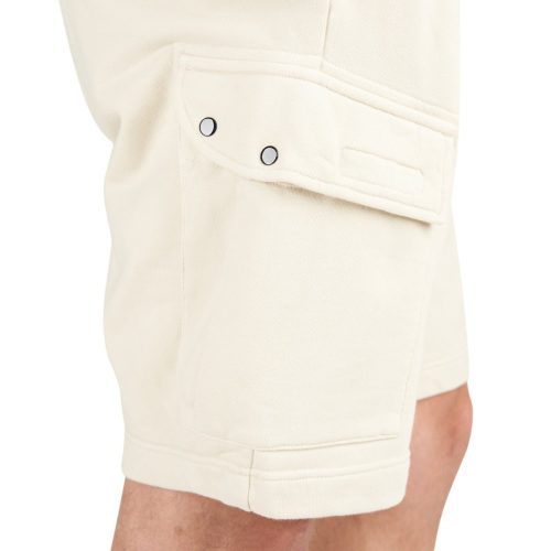 stone island cotton fleece bermuda cargo shorts beige 662613