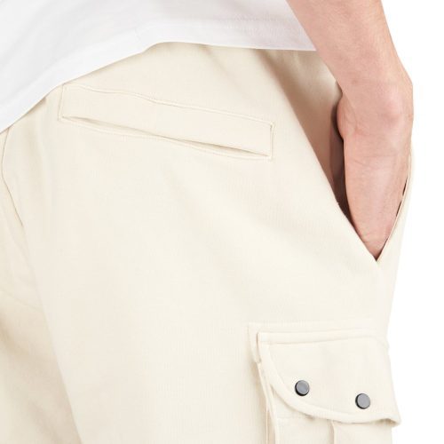 stone island cotton fleece bermuda cargo shorts beige 665529