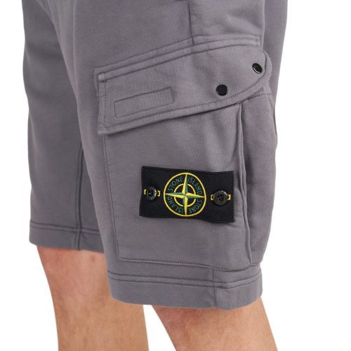 stone island cotton fleece bermuda cargo shorts grau 535251