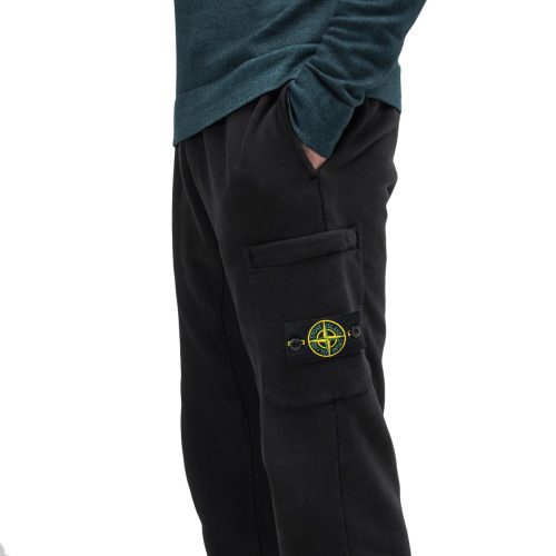 stone island cotton fleece pant schwarz 477360