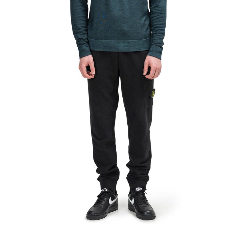 stone island cotton fleece pant schwarz 800525