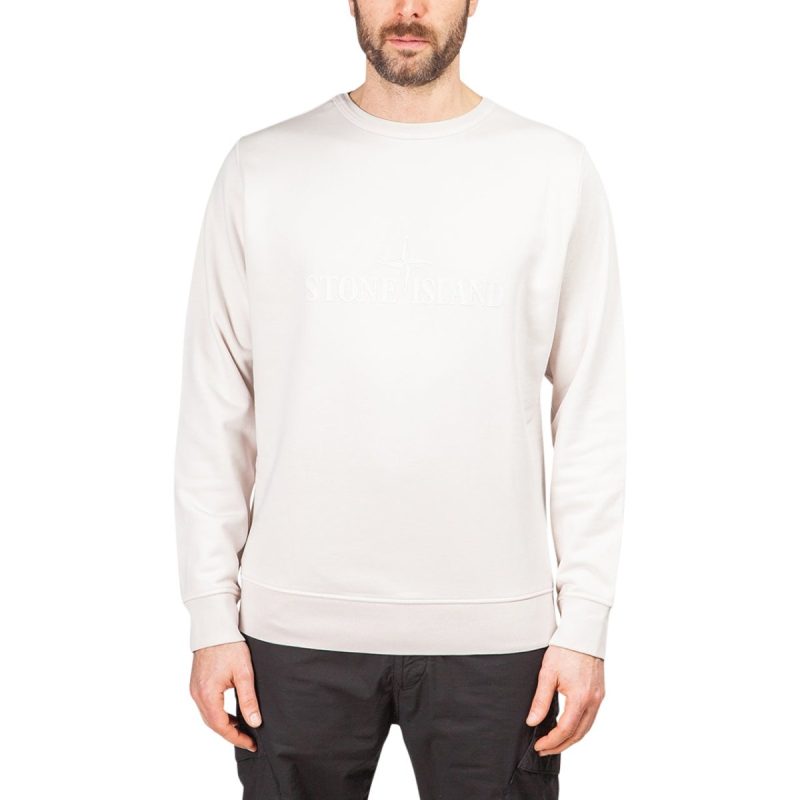 stone island double front crewneck beige 219212