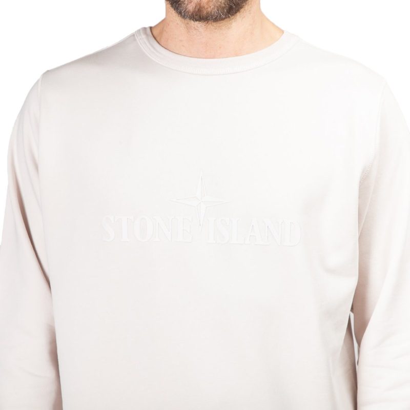 stone island double front crewneck beige 284420