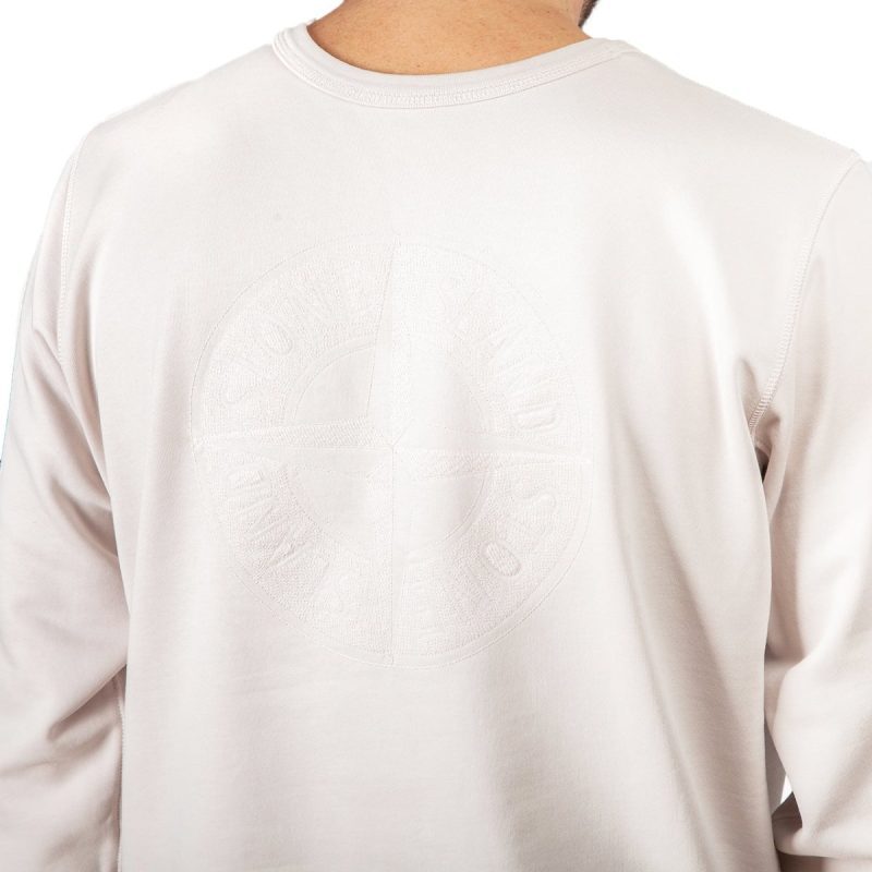 stone island double front crewneck beige 372108