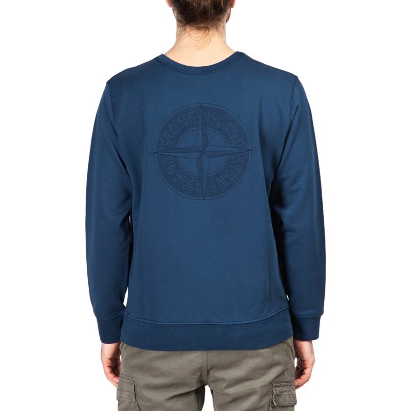 stone island double front crewneck navy 121849