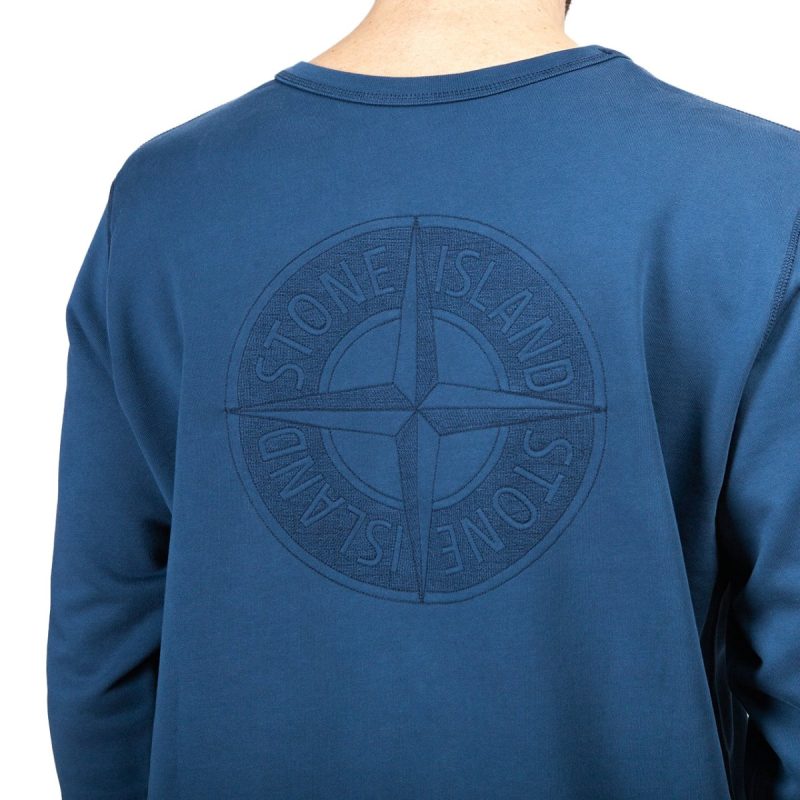 stone island double front crewneck navy 521697