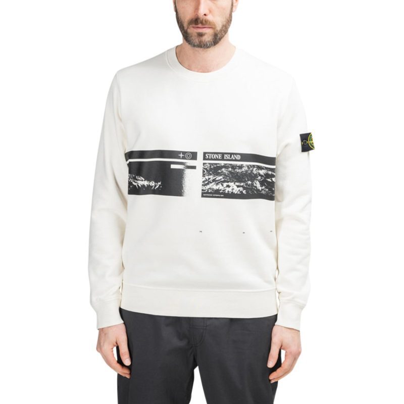 stone island drone three sweatshirt weiss 154437