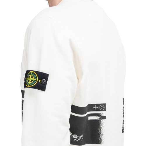 stone island drone three sweatshirt weiss 190574