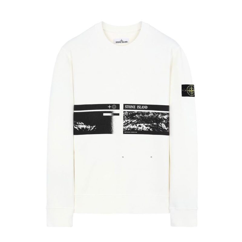 stone island drone three sweatshirt weiss 204498