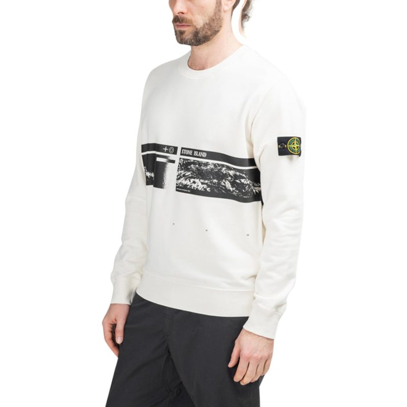 stone island drone three sweatshirt weiss 262678