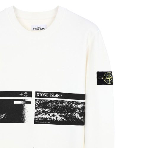 stone island drone three sweatshirt weiss 984669