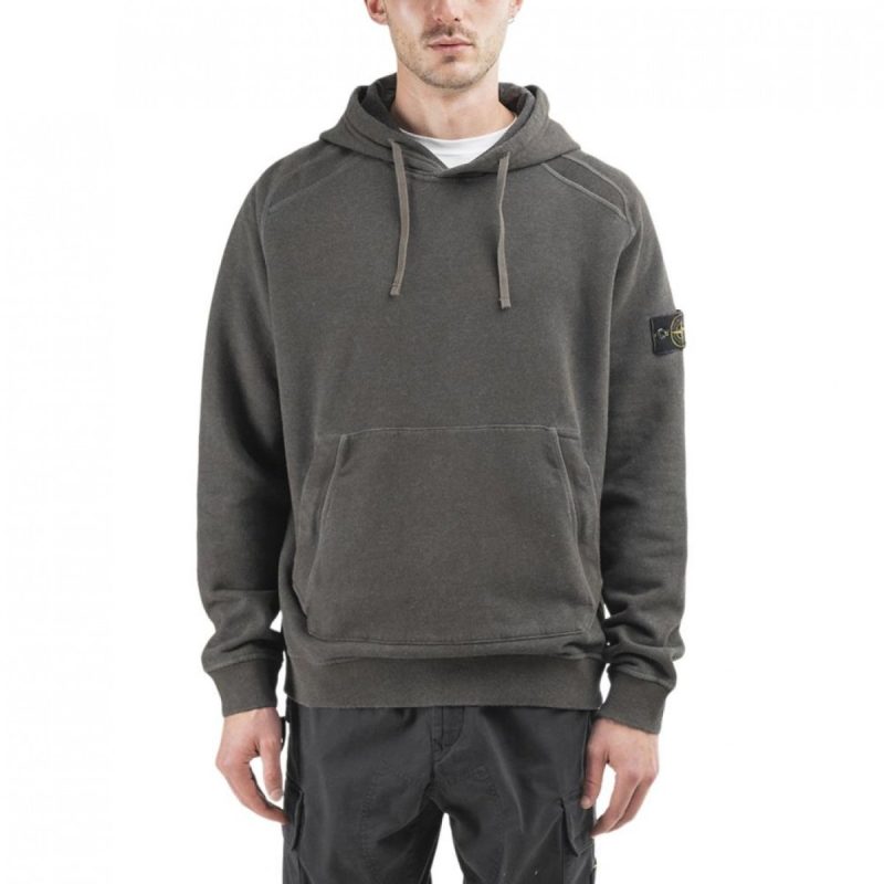 stone island dust colour treatment hoodie anthrazit 394053