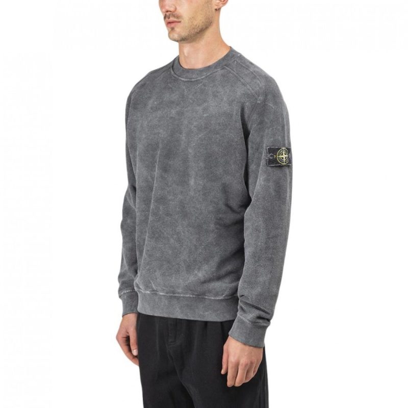 stone island dust colour treatment pullover dunkelgrau 478513