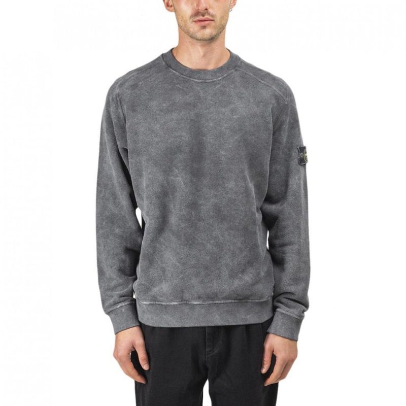 stone island dust colour treatment pullover dunkelgrau 987834