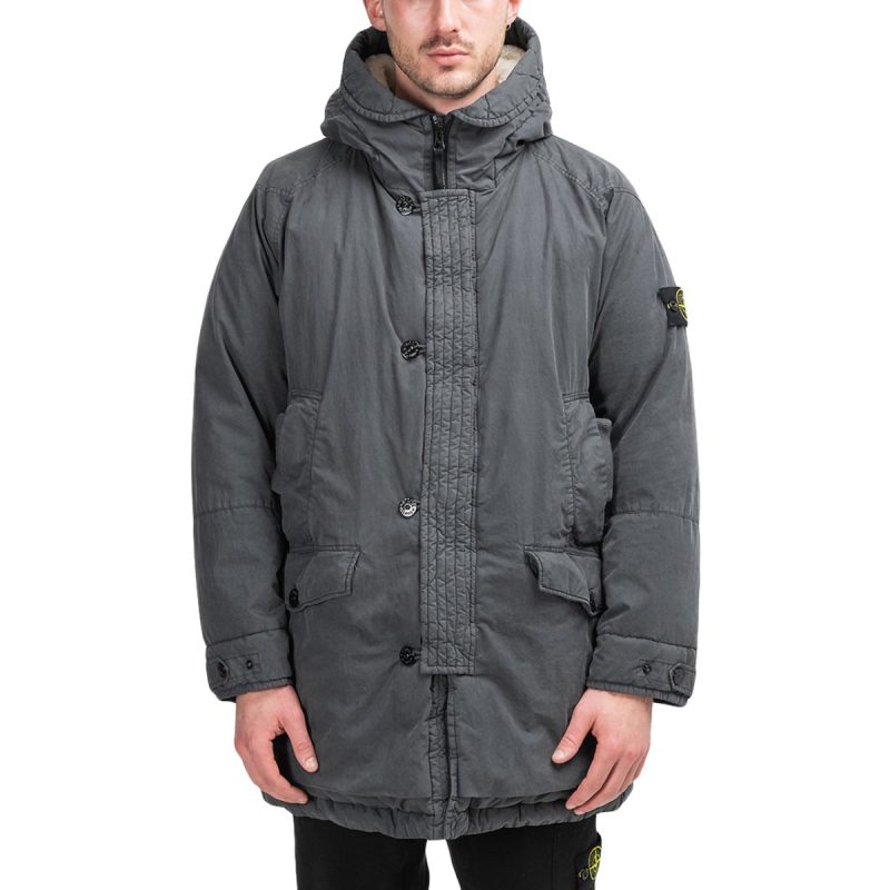 stone island fili resinata down jacket anthrazit 542152