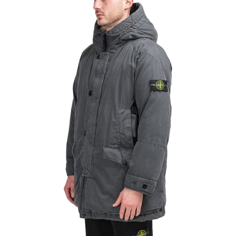 stone island fili resinata down jacket anthrazit 848190