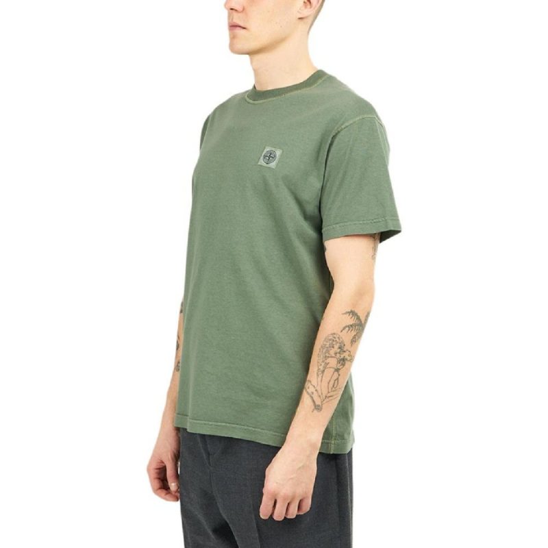 stone island fissato dye treatment t shirt dunkelgrun 252972