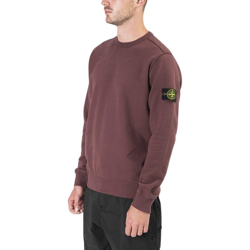 stone island fleece sweat shirt burgundy 114819