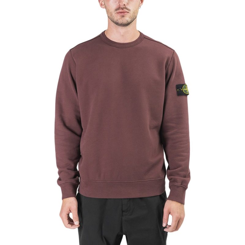 stone island fleece sweat shirt burgundy 451326