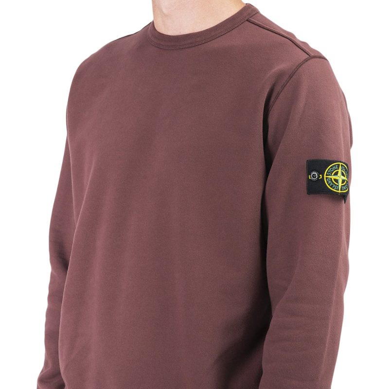 stone island fleece sweat shirt burgundy 563535