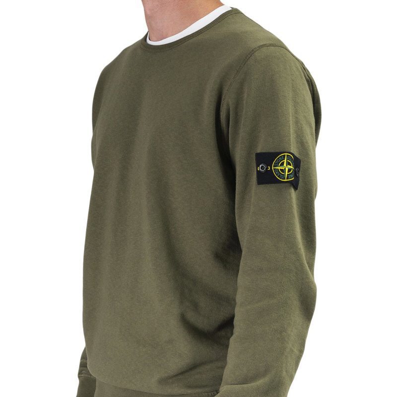 stone island fleece sweat shirt olive 154548