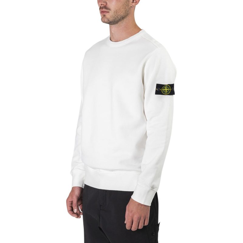 stone island fleece sweat shirt weiss 799685