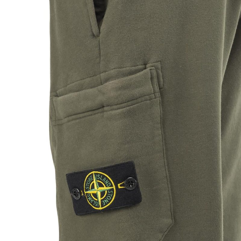 stone island garment dyed cargo sweatpant olive 152390