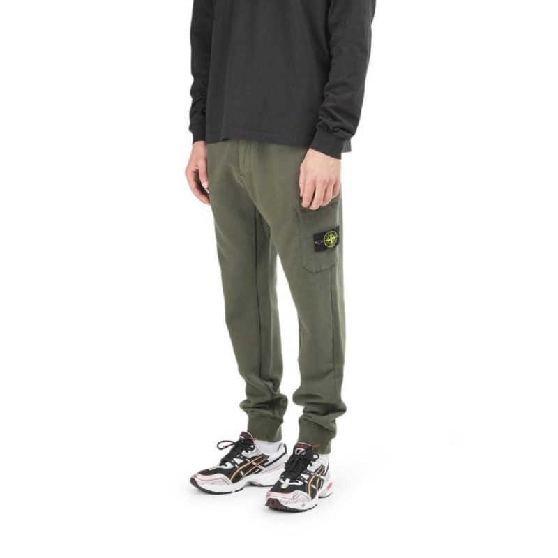 stone island garment dyed cargo sweatpant olive 160191