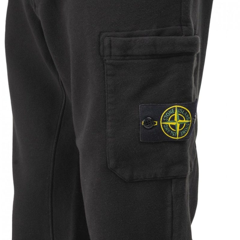 stone island garment dyed cargo sweatpant schwarz 483789