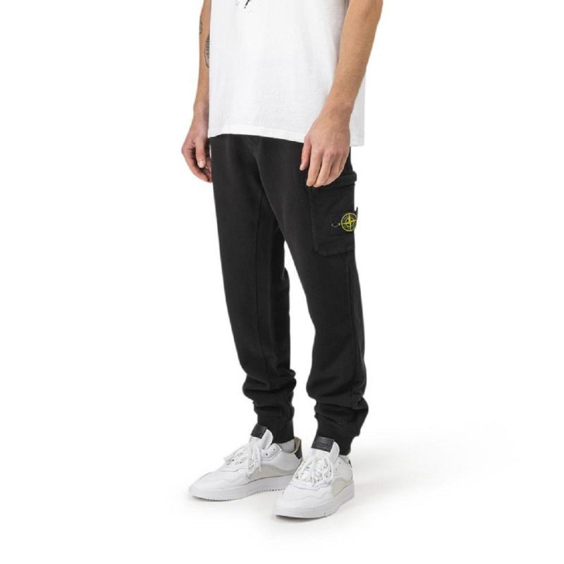 stone island garment dyed cargo sweatpant schwarz 765214