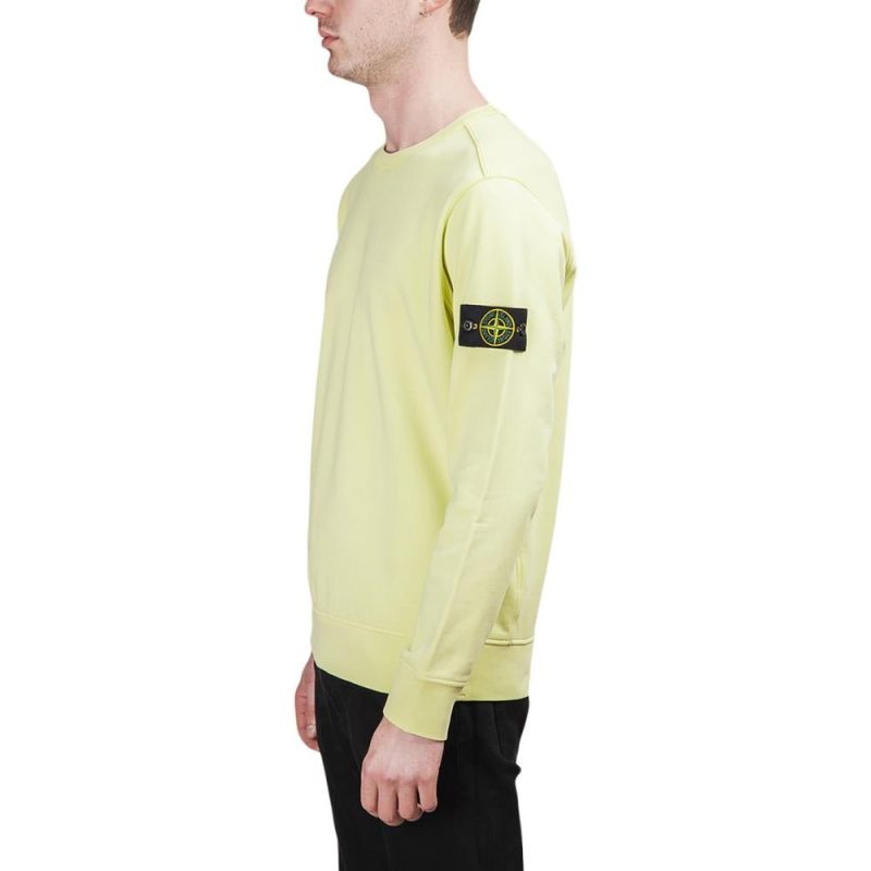 stone island garment dyed crew sweat lemon 526118