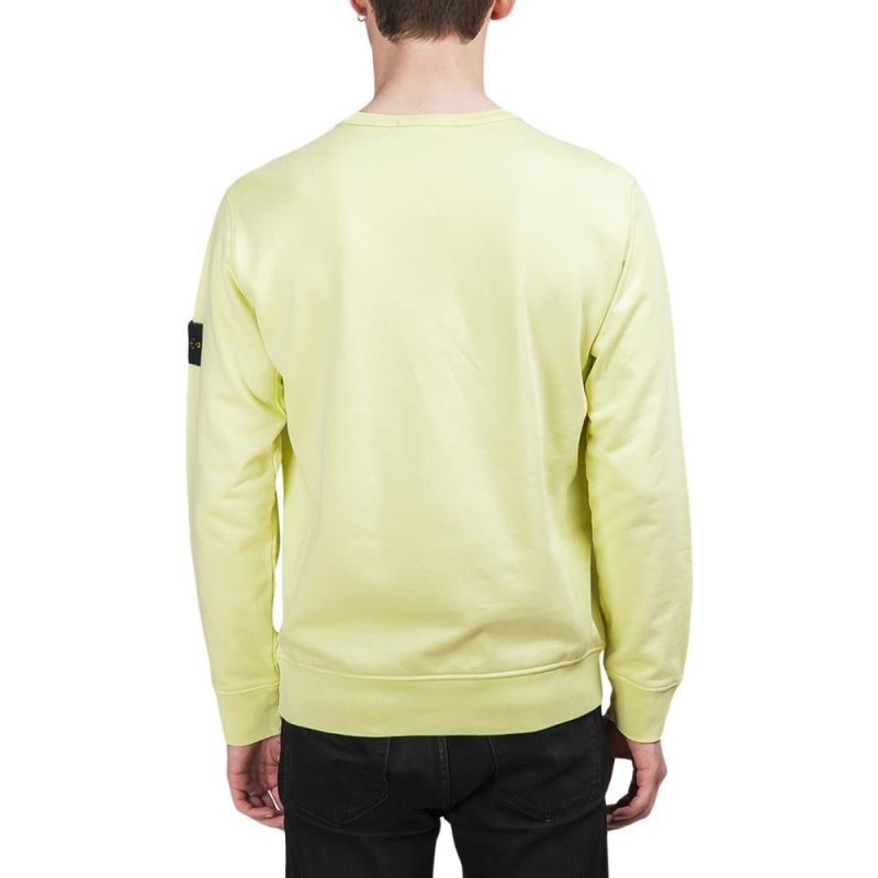 stone island garment dyed crew sweat lemon 565719