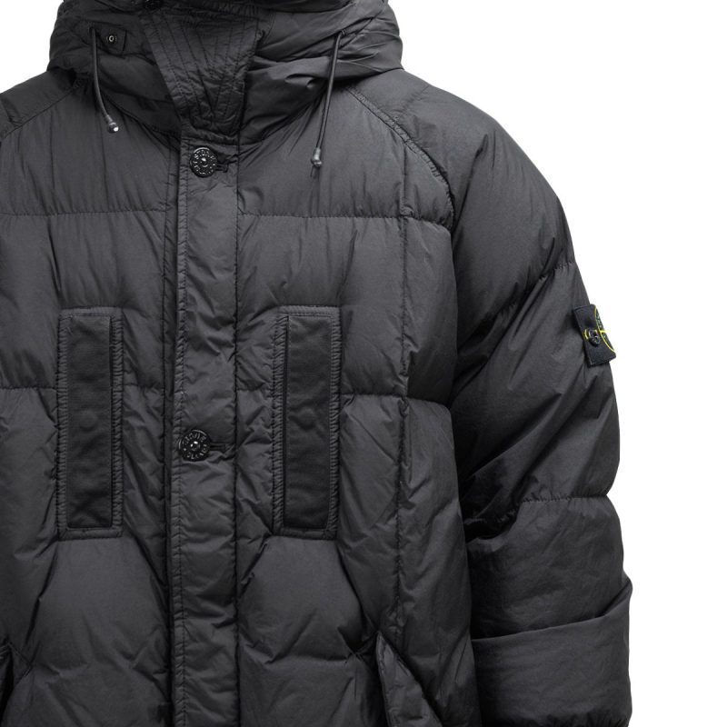 stone island garment dyed crinkle down jacket schwarz 289774