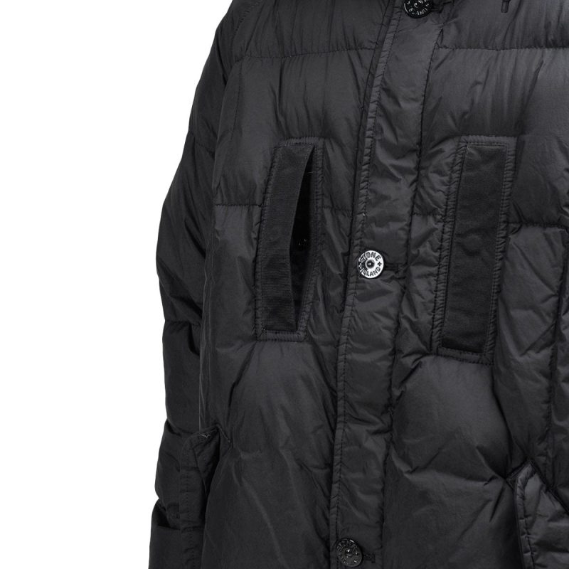 stone island garment dyed crinkle down jacket schwarz 900299