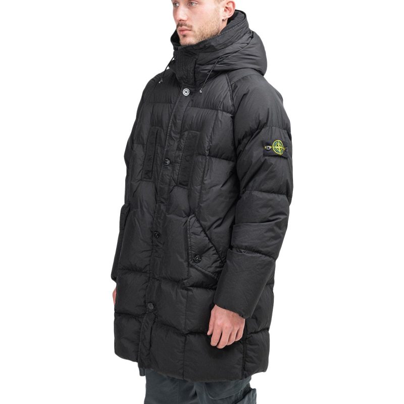 stone island garment dyed crinkle down jacket schwarz 928609