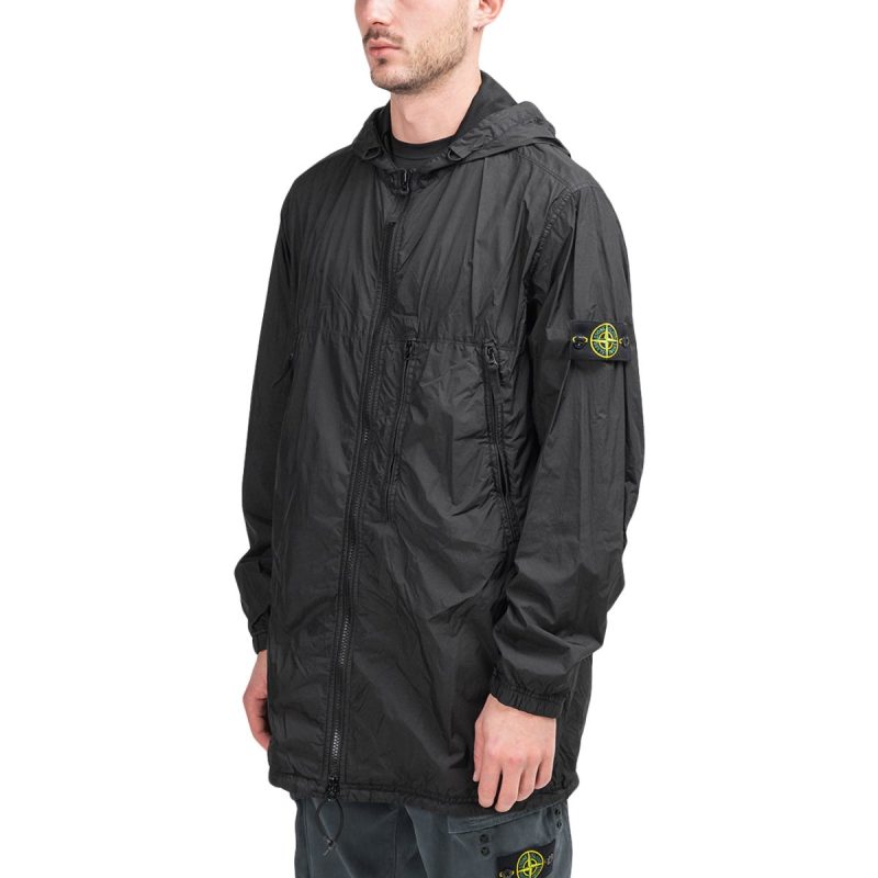 stone island garment dyed crinkle isolante jacket schwarz 504141