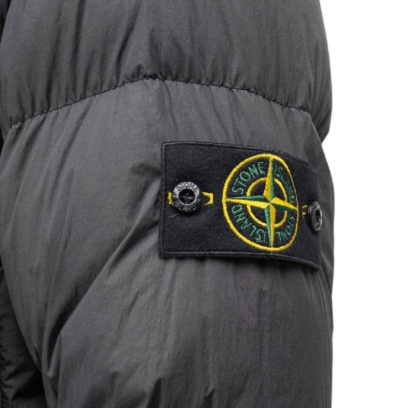 stone island garment dyed crinkle reps down jacket anthrazit 185121