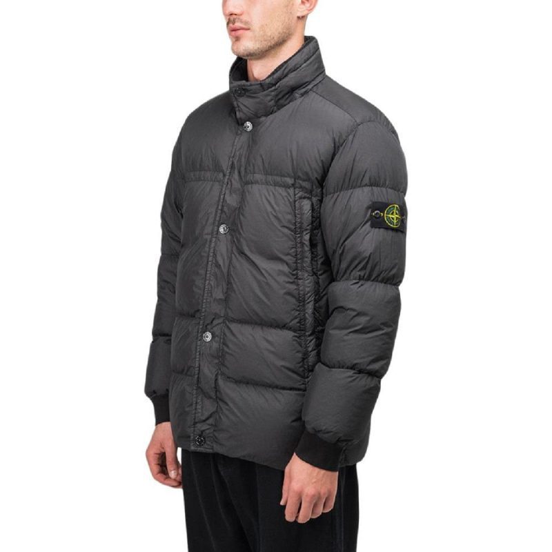 stone island garment dyed crinkle reps down jacket anthrazit 533105