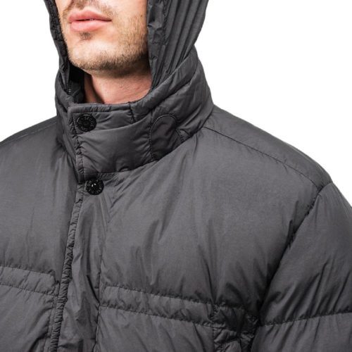 stone island garment dyed crinkle reps down jacket anthrazit 831189