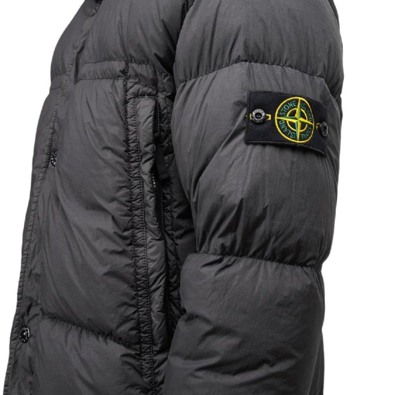 stone island garment dyed crinkle reps down jacket anthrazit 915474